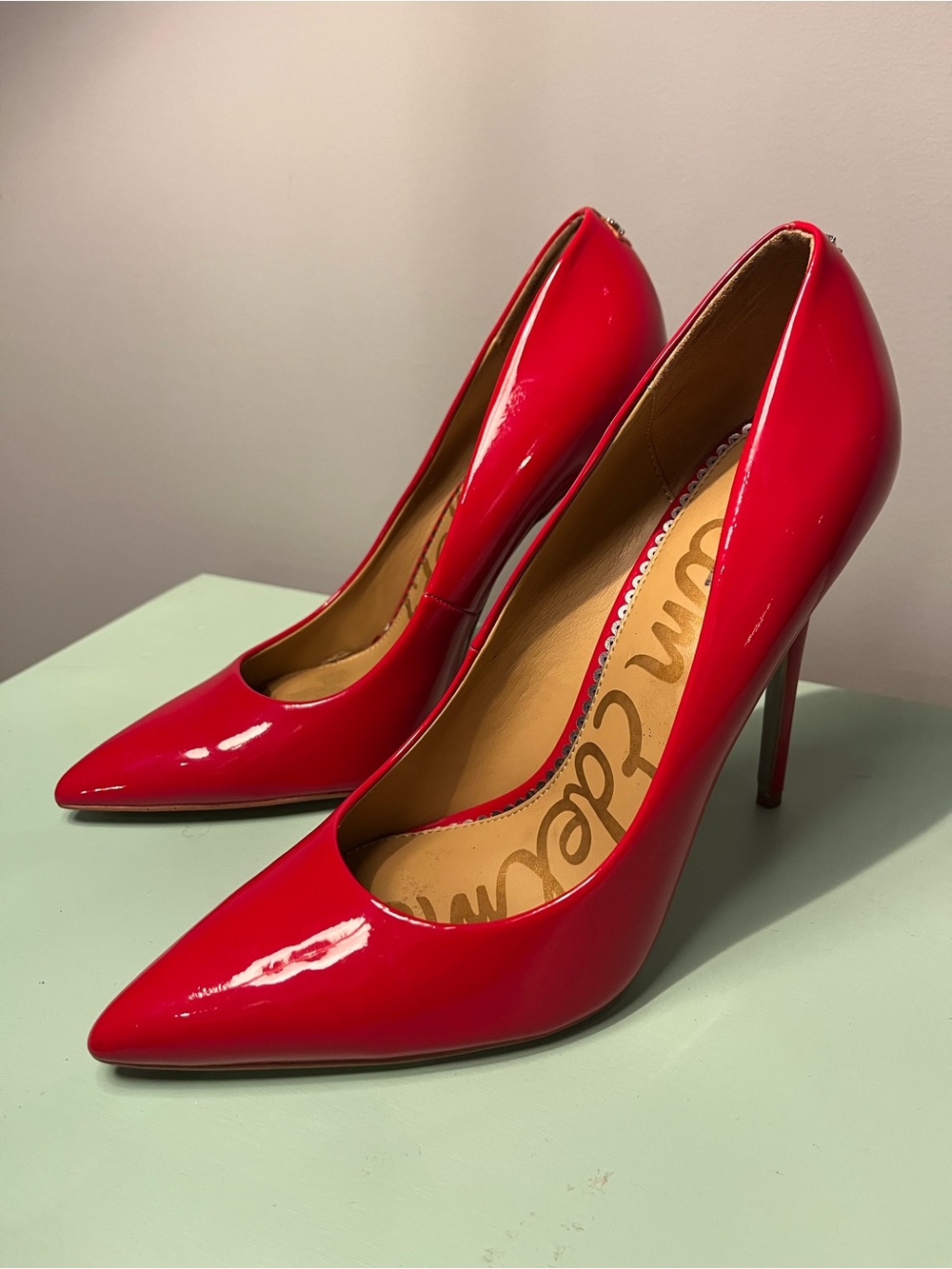 Sam Edelman Red Patent Leather Stiletto Pumps